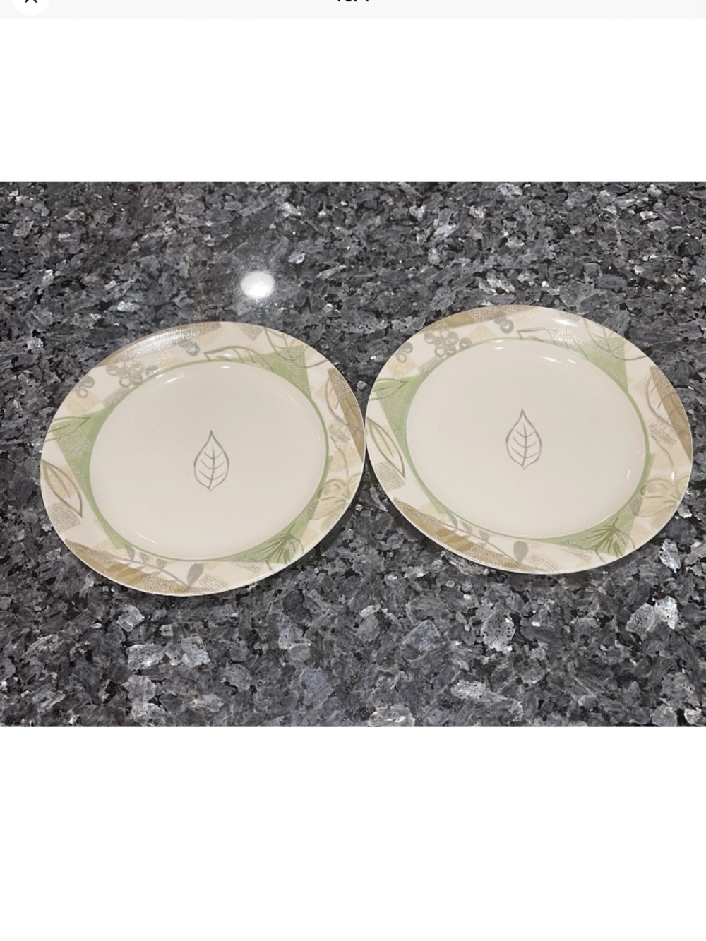 Corelle Textured Leaves Set of 2 Salad/Dessert Plates 7.25”